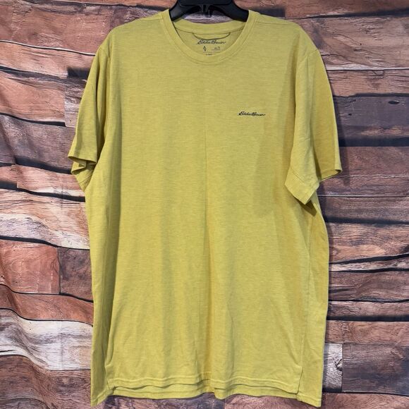 Eddie Bauer Freedry T-Shirt Tall Large Yellow Short Sleeve Mustard Crew Neck - Picture 1 of 10